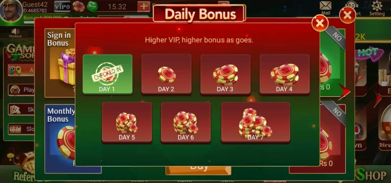 Daily login bonus in Ludo Tiger